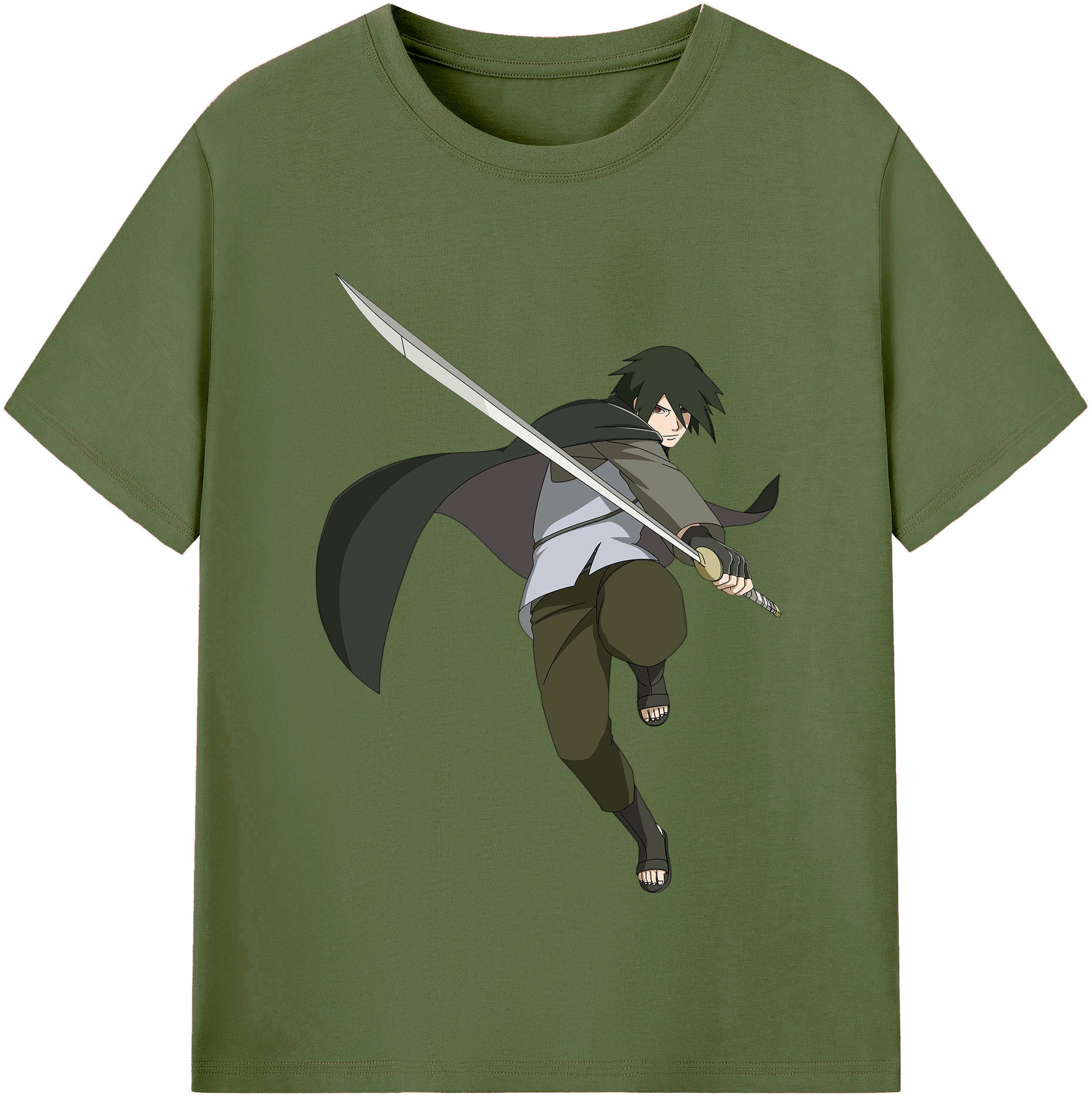 （画像用） NARUTO -ナルト- うちは サスケ Uchiha Sasuke 綿100％半袖Tシャツ（フロントプリント）